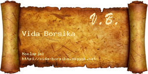 Vida Borsika névjegykártya